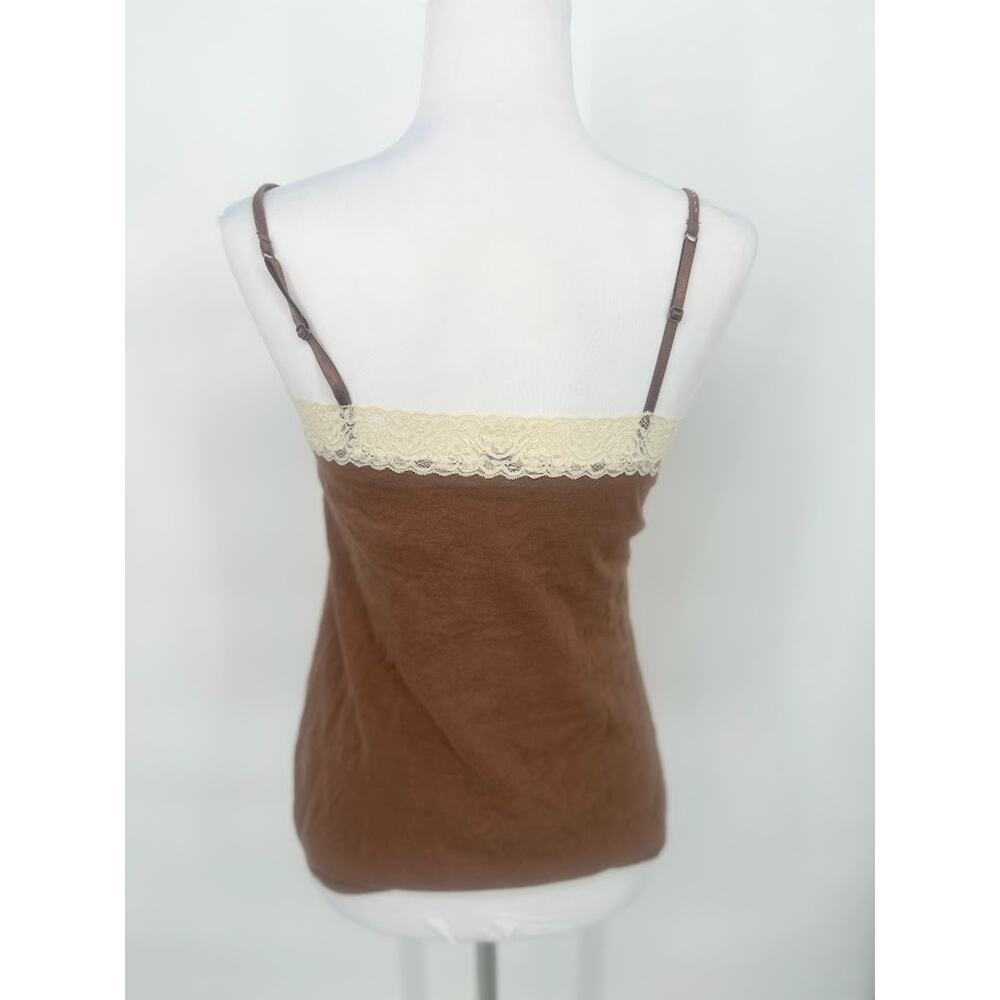 Vtg SO Babydoll Top Womens Medium Brown Lace Tank Top Camisole Y2K Festival Boho - Picture 5 of 7